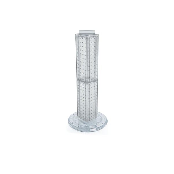 Azar Displays Four-sided 4"W x 24"H Pegboard Tower W/ Revolving 9" Base 700227-CLR - main